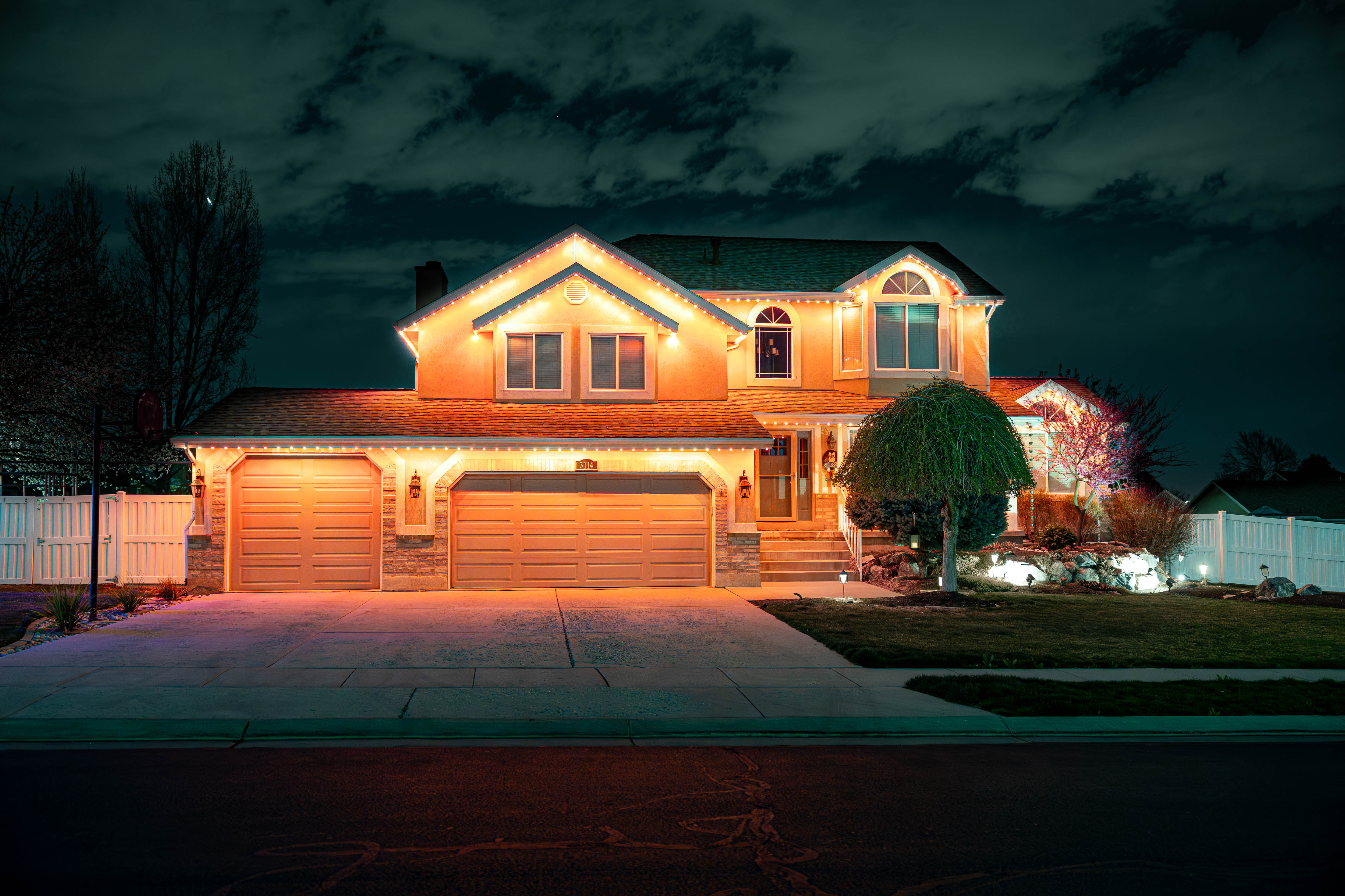 Close-up of LED roofline channel
